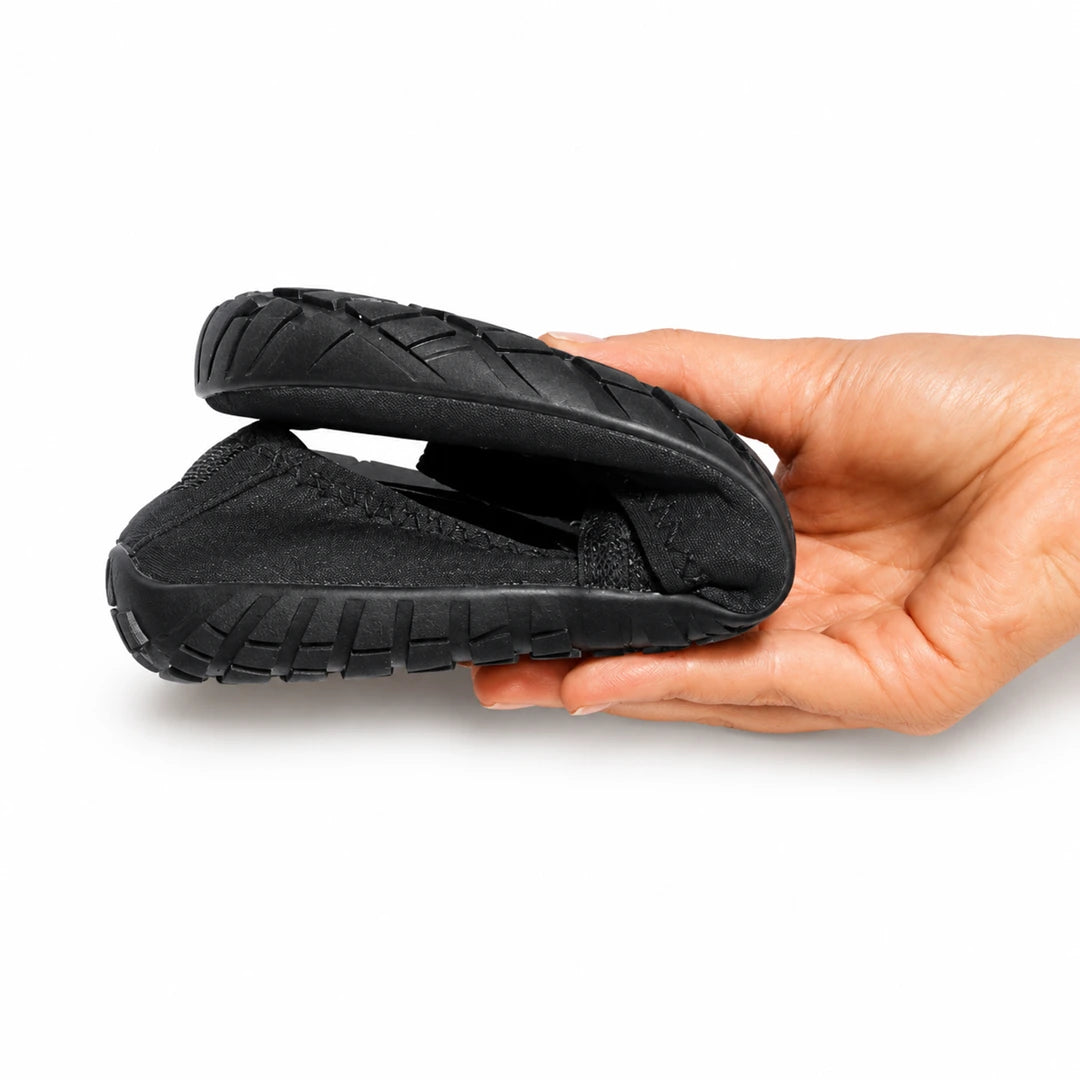 Ballerinas barefoot para mujer ZZFABER Dance I color negro, zapatos ergonómicos totalmente flexibles con elástico de sujeción para juanetes en Chile.