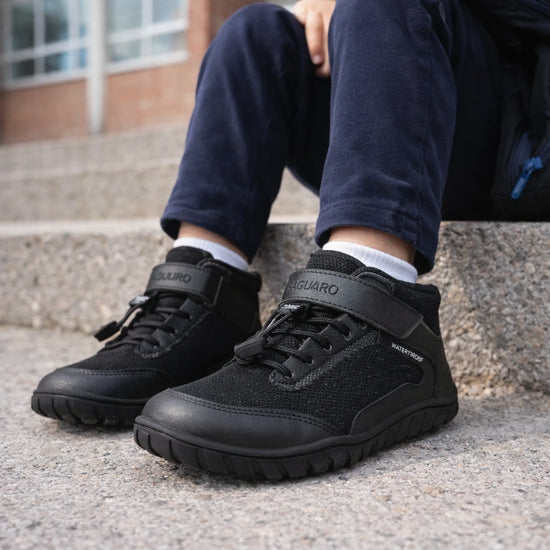 Botas Kids Brave I negra — bota barefoot escolar infantil resistente para invierno Chile