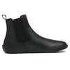 Zapato barefoot de oficina estilo Chelsea negro Saguaro Urban I, bota corta minimalista y elástica con drop cero para hombre en Chile.