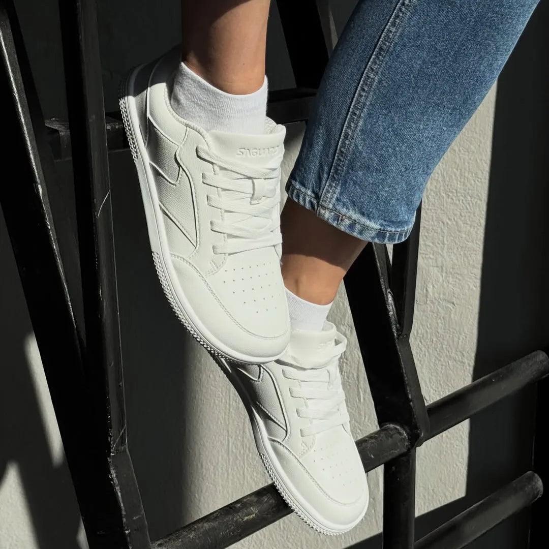 Calzado barefoot blanco Wonderland usabilidad mujer — zapatilla minimalista lifestyle urbano Chile