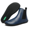 Par de calzado minimalista azul con suela de caucho flexible y antideslizante para ciudad.