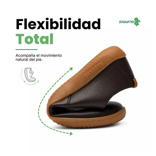 Saguaro Dream III cafe flexibilidad — zapatilla barefoot suela flexible doblada Chile