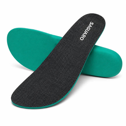 Vista cruzada de plantillas barefoot para niños y adultos Saguaro en lino y caucho flexible de 4 mm, ideales para evitar la sudoración en verano en Chile.