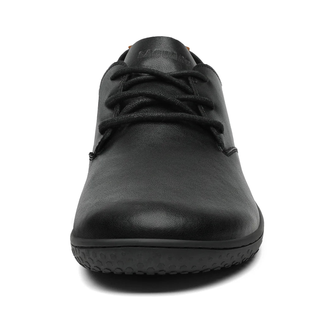 zapato barefoot minimalista saguaro negro vista frontal directa