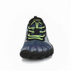 Zapatilla Saguaro Fast I azul vista frontal mostrando puntera ancha barefoot.