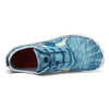 Zapatilla Saguaro Fast I celeste vista interna y superior con detalles ergonómicos.
