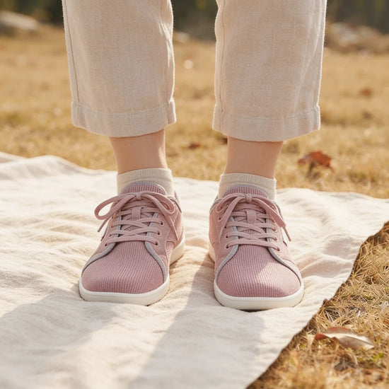 Saguaro Luck I rosa en uso — zapatilla barefoot casual rosa lifestyle mujer Chile