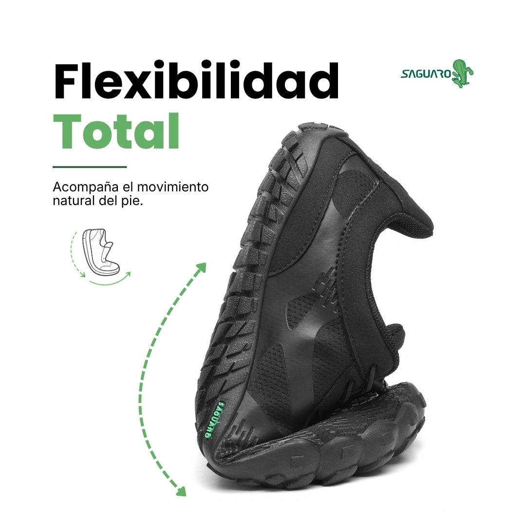 Saguaro Vitality III negro flexibilidad — zapatilla barefoot deportiva negra suela flexible Chile