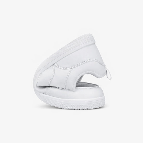Zapato minimalista blanco flexible enrollado — zapatilla barefoot mujer suela plana Chile